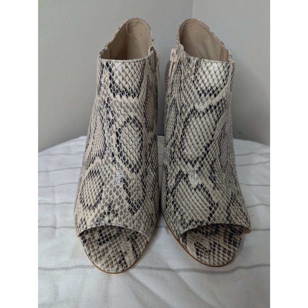 NWOT Charles Jourdan Paris Valentine reptile ankle open toe heel bootie 10 - Picture 3 of 7